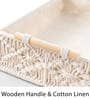 Off White Iron Frame Basket Tray (1Pc)