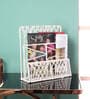 Cotton Rope Off White Iron Frame Magazine Rack