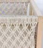 Set of 3 Off White Cotton Rope & Wooden Frame Oraganisers