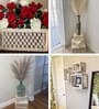 Set of 3 Off White Cotton Rope & Wooden Frame Oraganisers