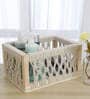 Set of 3 Off White Cotton Rope & Wooden Frame Oraganisers