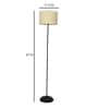 Off White Cotton Shade Club Floor Lamp Iron Base