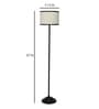 Off White Cotton Shade Club Floor Lamp Iron Base