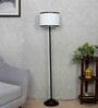 Off White Cotton Shade Club Floor Lamp Iron Base