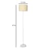 Off White Cotton Shade Club Floor Lamp Iron Base