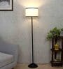Off White Cotton Shade Club Floor Lamp Iron Base