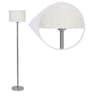 Off White Cotton Shade Club Floor Lamp With Steel Base