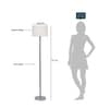 Off White Cotton Shade Club Floor Lamp With Steel Base