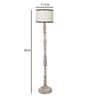 Off White Cotton Shade Novelty Floor Lamp Mango Wood Base