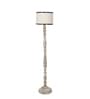 Off White Cotton Shade Novelty Floor Lamp Mango Wood Base