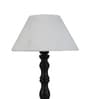 Rimini Off White Cotton Shade Night Lamp With Wood Base
