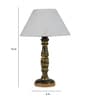 Milan Off White Cotton Shade Night Lamp With Wood Base