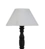 Premium Off White Cotton Shade Night Lamp With Wood Base