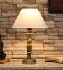 Milan Off White Cotton Shade Night Lamp With Wood Base