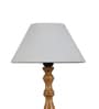 Pisa Off White Cotton Shade Night Lamp With Wood Base