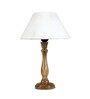 Naples Off White Cotton Shade Night Lamp With Wood Base
