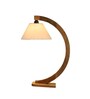 Noel Off White Cotton Shade Night Lamp With Wood Base