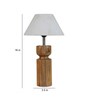 Nirvana Off White Cotton Shade Night Lamp With Wood Base