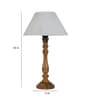 Messina Off White Cotton Shade Night Lamp With Wood Base