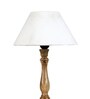 Naples Off White Cotton Shade Night Lamp With Wood Base