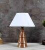Algae Off White Cotton Shade Night Lamp With Wood Base