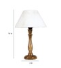 Naples Off White Cotton Shade Night Lamp With Wood Base