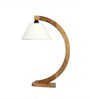 Noel Off White Cotton Shade Night Lamp With Wood Base