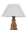Algae Off White Cotton Shade Night Lamp With Wood Base