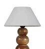 Estelle Off White Cotton Shade Night Lamp With Wood Base