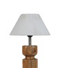 Nirvana Off White Cotton Shade Night Lamp With Wood Base