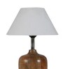 Modena Off White Cotton Shade Night Lamp With Wood Base