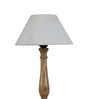 Hersey Off White Cotton Shade Night Lamp With Wood Base