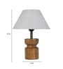 Imprisoned Off White Cotton Shade Night Lamp With Wood Base