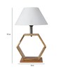 Fangio Off White Cotton Shade Night Lamp With Wood Base