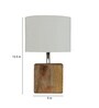 Moby Off White Cotton Shade Night Lamp With Wood Base