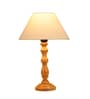 Pisa Off White Cotton Shade Night Lamp With Wood Base