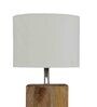 Moby Off White Cotton Shade Night Lamp With Wood Base