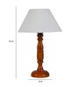 Genoa Off White Cotton Shade Night Lamp With Wood Base