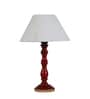 Catania Off White Cotton Shade Night Lamp With Wood Base