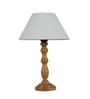 Pisa Off White Cotton Shade Night Lamp With Wood Base