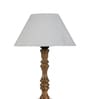 Trieste Off White Cotton Shade Night Lamp With Wood Base