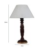 Canvas Off White Cotton Shade Night Lamp With Wood Base