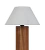 Babel Off White Cotton Shade Night Lamp With Wood Base