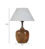 Modena Off White Cotton Shade Night Lamp With Wood Base