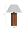 Babel Off White Cotton Shade Night Lamp With Wood Base