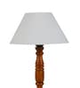 Genoa Off White Cotton Shade Night Lamp With Wood Base