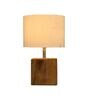 Moby Off White Cotton Shade Night Lamp With Wood Base