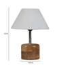 Admiration Off White Cotton Shade Night Lamp With Wood Base