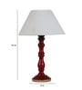 Catania Off White Cotton Shade Night Lamp With Wood Base