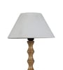 Syra Off White Cotton Shade Night Lamp With Wood Base